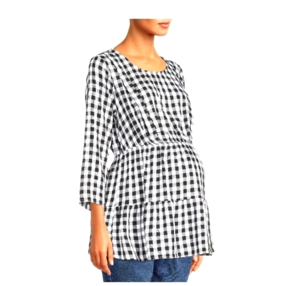 Time and Tru Maternity top Black and white large 12-14 NWT - Picture 4 of 13